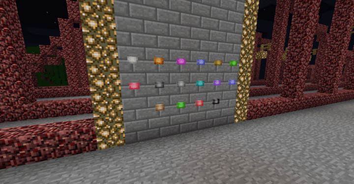 Buttons next to redstone ​lamps