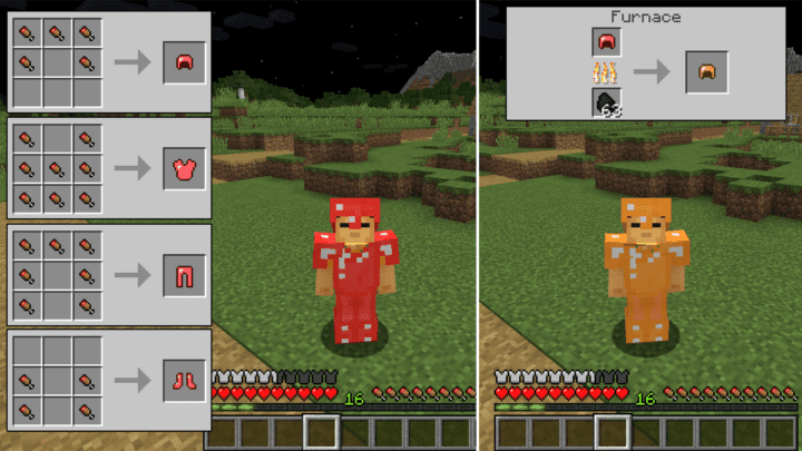 Meat armor in Minecraft