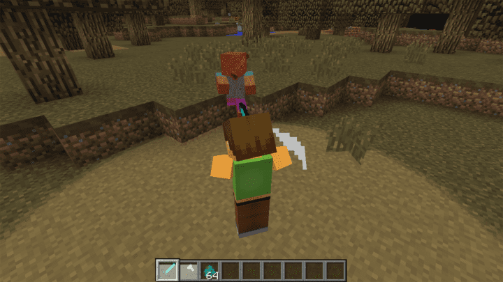 Sword spin move‌ in Minecraft