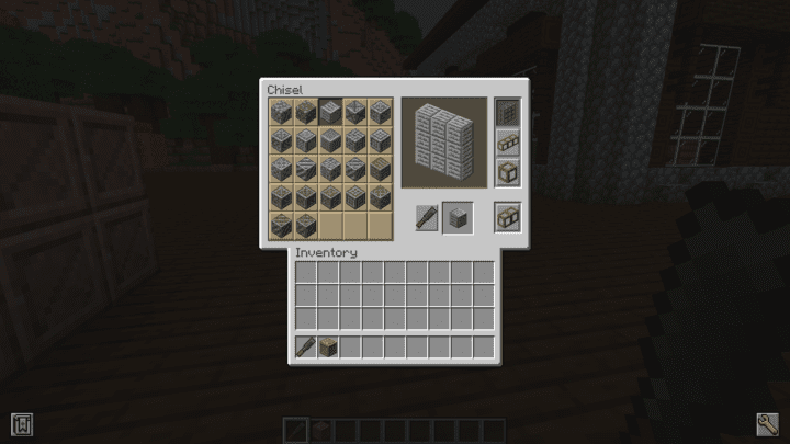 Wall preview of chiseled blocks