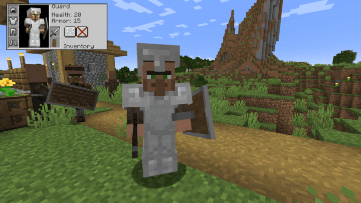 Guard Villager equipped with armor