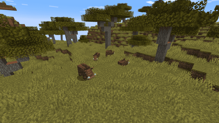 Boars roaming the Minecraft wilds