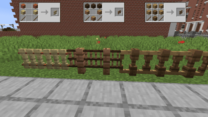 Fancy fence designs in Minecraft