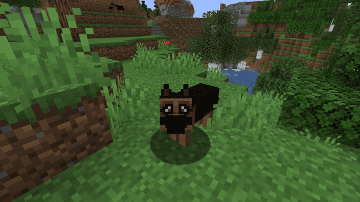 Minecraft German Shepherd‌ in a forest biome