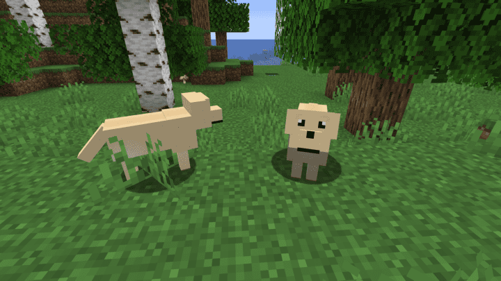 Minecraft Golden Retriever⁢ in a ⁣forest biome