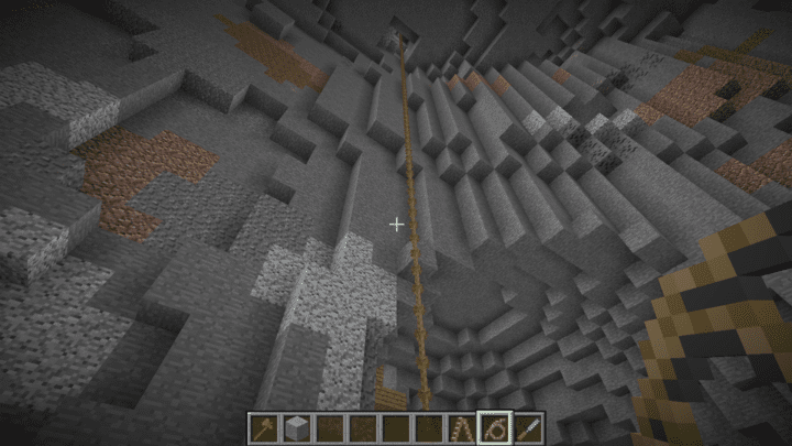 Minecraft climbing rope in use