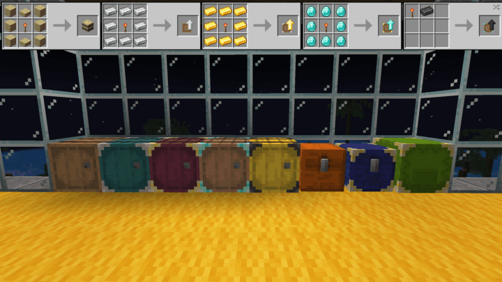 Minecraft chest with upgrade tiers